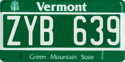 VT license plate ZYB639