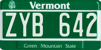 VT license plate ZYB642