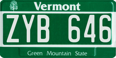 VT license plate ZYB646