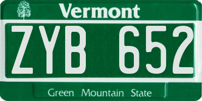 VT license plate ZYB652