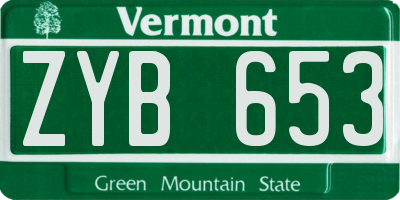 VT license plate ZYB653