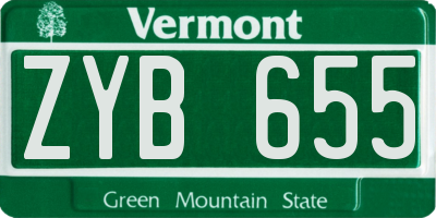 VT license plate ZYB655