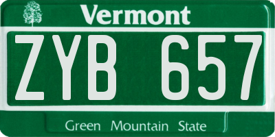 VT license plate ZYB657