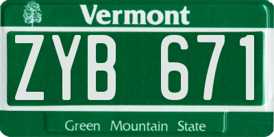 VT license plate ZYB671