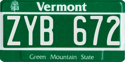 VT license plate ZYB672