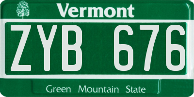 VT license plate ZYB676