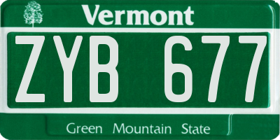 VT license plate ZYB677