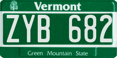 VT license plate ZYB682