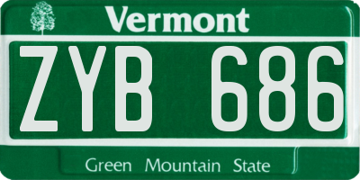 VT license plate ZYB686