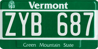 VT license plate ZYB687