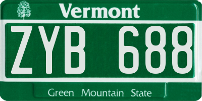 VT license plate ZYB688