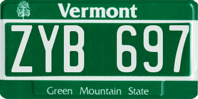 VT license plate ZYB697