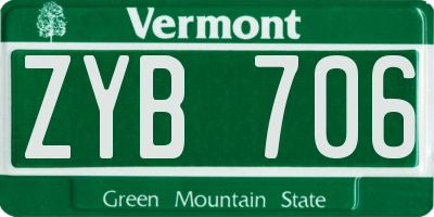 VT license plate ZYB706