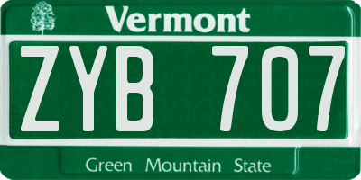 VT license plate ZYB707