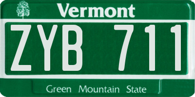 VT license plate ZYB711