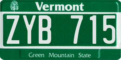 VT license plate ZYB715