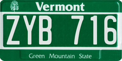 VT license plate ZYB716