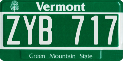 VT license plate ZYB717