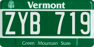 VT license plate ZYB719