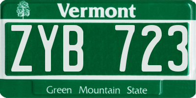 VT license plate ZYB723