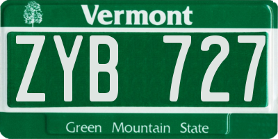 VT license plate ZYB727
