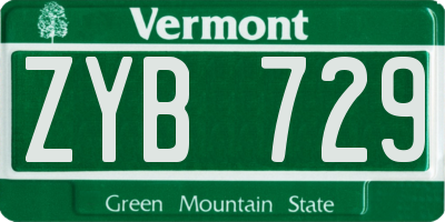 VT license plate ZYB729