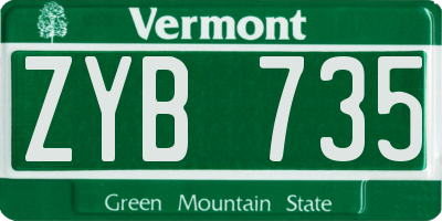 VT license plate ZYB735