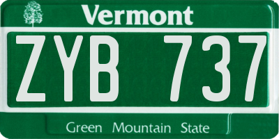 VT license plate ZYB737