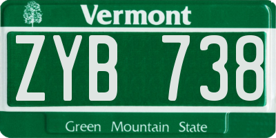 VT license plate ZYB738