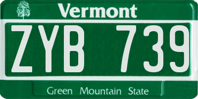 VT license plate ZYB739