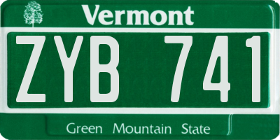 VT license plate ZYB741