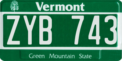 VT license plate ZYB743