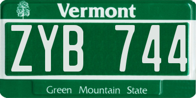 VT license plate ZYB744