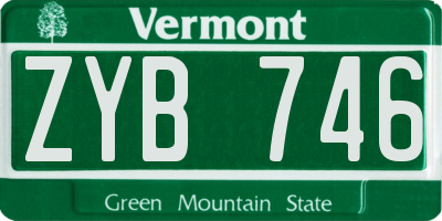 VT license plate ZYB746