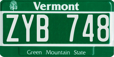 VT license plate ZYB748