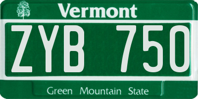 VT license plate ZYB750
