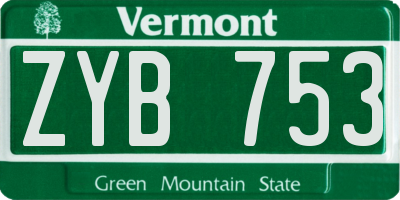 VT license plate ZYB753