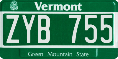 VT license plate ZYB755