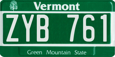 VT license plate ZYB761