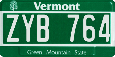 VT license plate ZYB764
