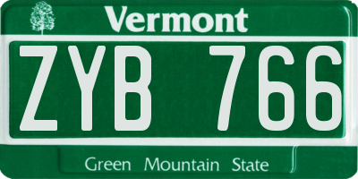 VT license plate ZYB766