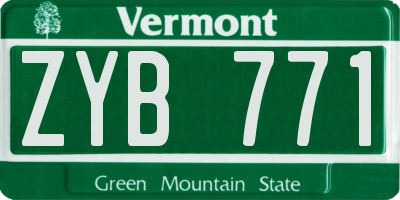 VT license plate ZYB771