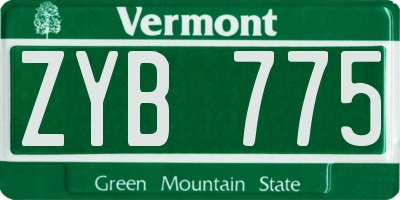 VT license plate ZYB775