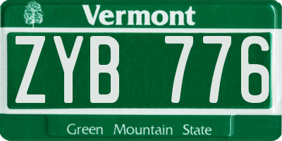 VT license plate ZYB776