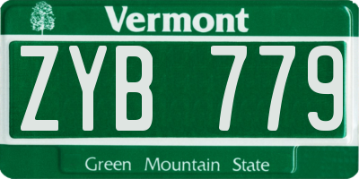 VT license plate ZYB779