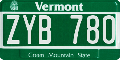 VT license plate ZYB780