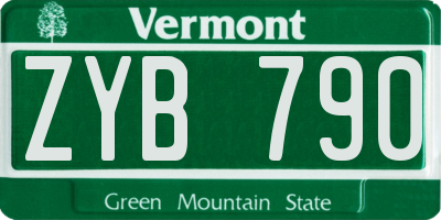 VT license plate ZYB790