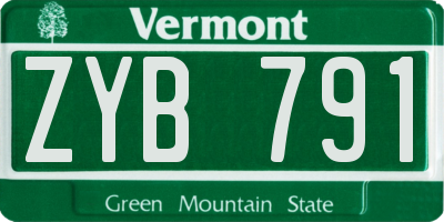 VT license plate ZYB791
