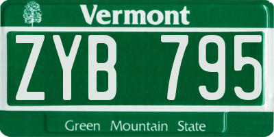 VT license plate ZYB795