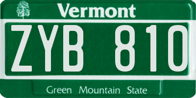 VT license plate ZYB810